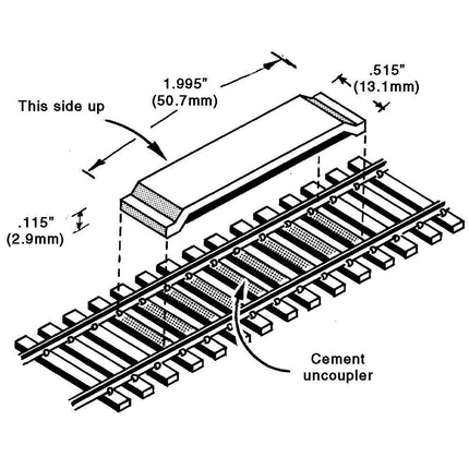 Kadee 321 | Between-the-Rails Code 100 Delayed-Action Magnetic Uncoupler | HO Scale