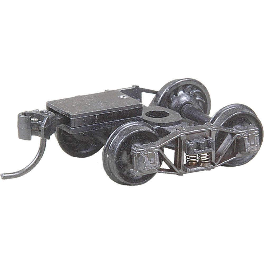 Kadee 503 | Arch Bar Trucks with Ready-to-Mount Couplers, 33" Ribbed Back Wheels - Metal Fully Sprung (HO Scale)