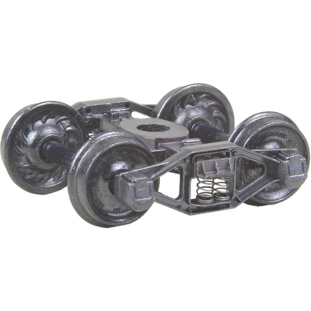 Kadee 554 | Bettendorf T-Section Self Centering Trucks with 33" Ribbed Back Wheels - Metal Fully Sprung (HO Scale)