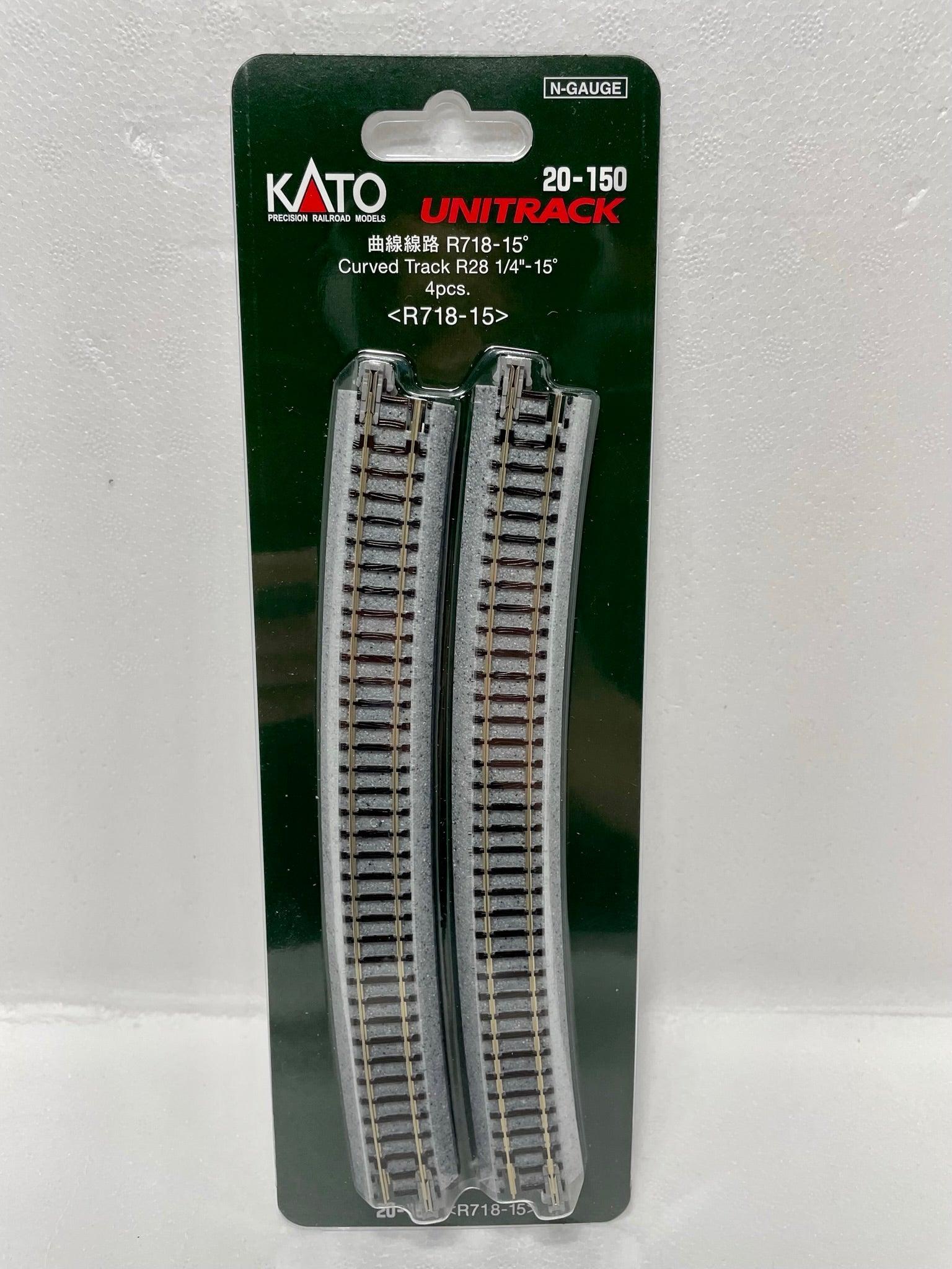 Kato 20-150 | Unitrack 718mm (28") - 15 Degrees Curved Track [4 pcs] | N Scale