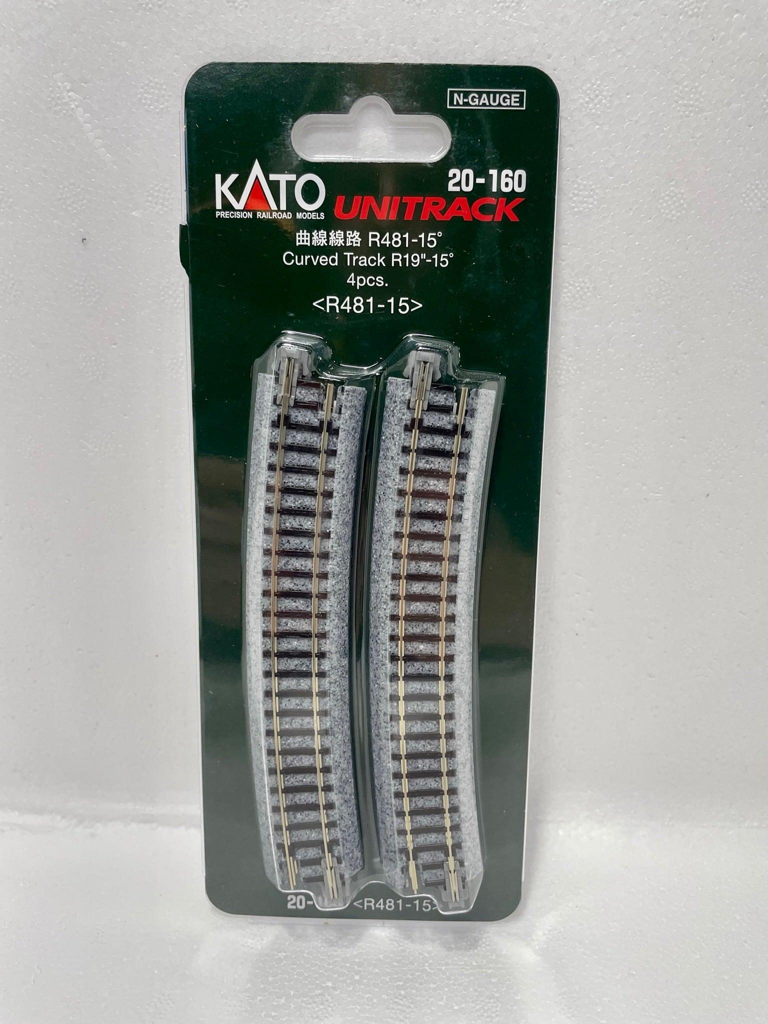 Kato 20-160 | Unitrack 481mm (19") - 15 Degrees Curved Track [4 pcs] | N Scale