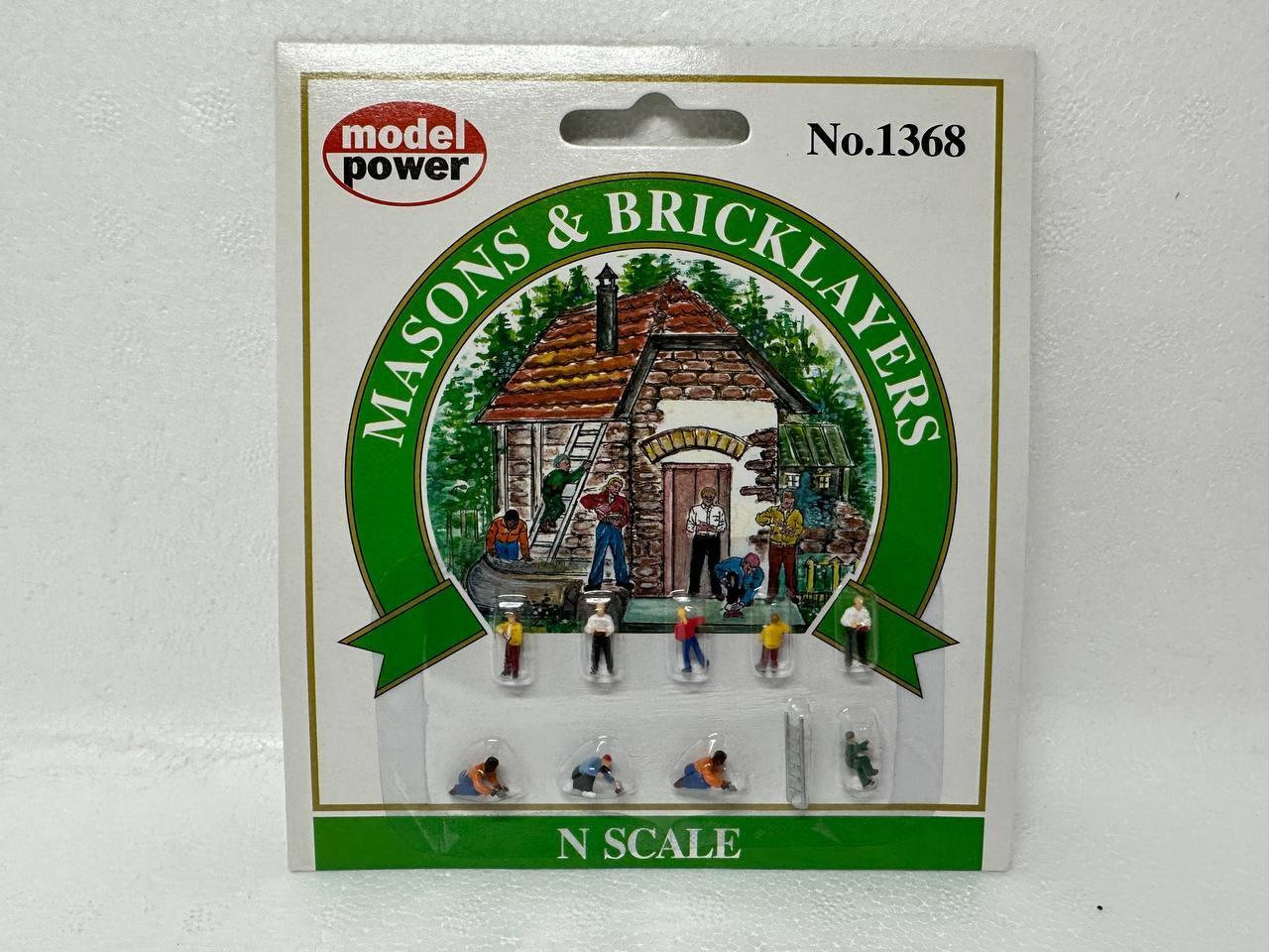 Model Power 1368 | Masons & Bricklayers Figures (9) | N Scale