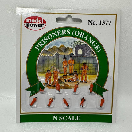 Model Power 1377 | Prisoners Orange Figures (9) | N Scale