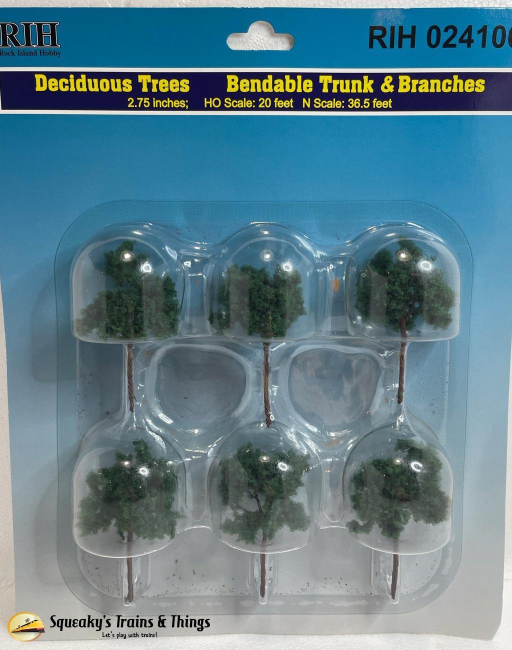 Rock Island Hobby 024100 | Deciduous Trees with Bendable Branches (6) | Multi Scale