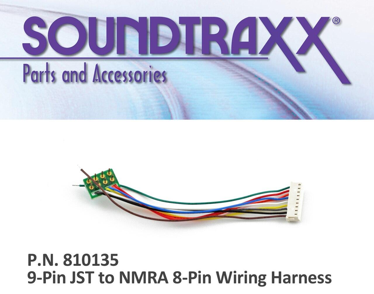 SoundTraxx 810135 | 9-pin JST to NMRA 8-pin Wiring Harness