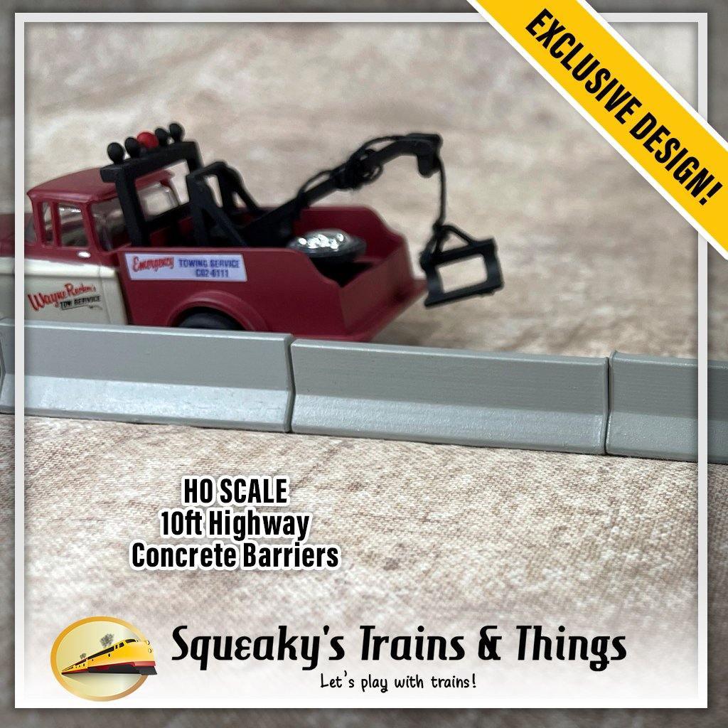 Squeaky's Trains | 10ft Highway Concrete Barriers | HO Scale