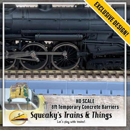 Squeaky's Trains | 8ft Temporary Concrete Barriers | HO Scale