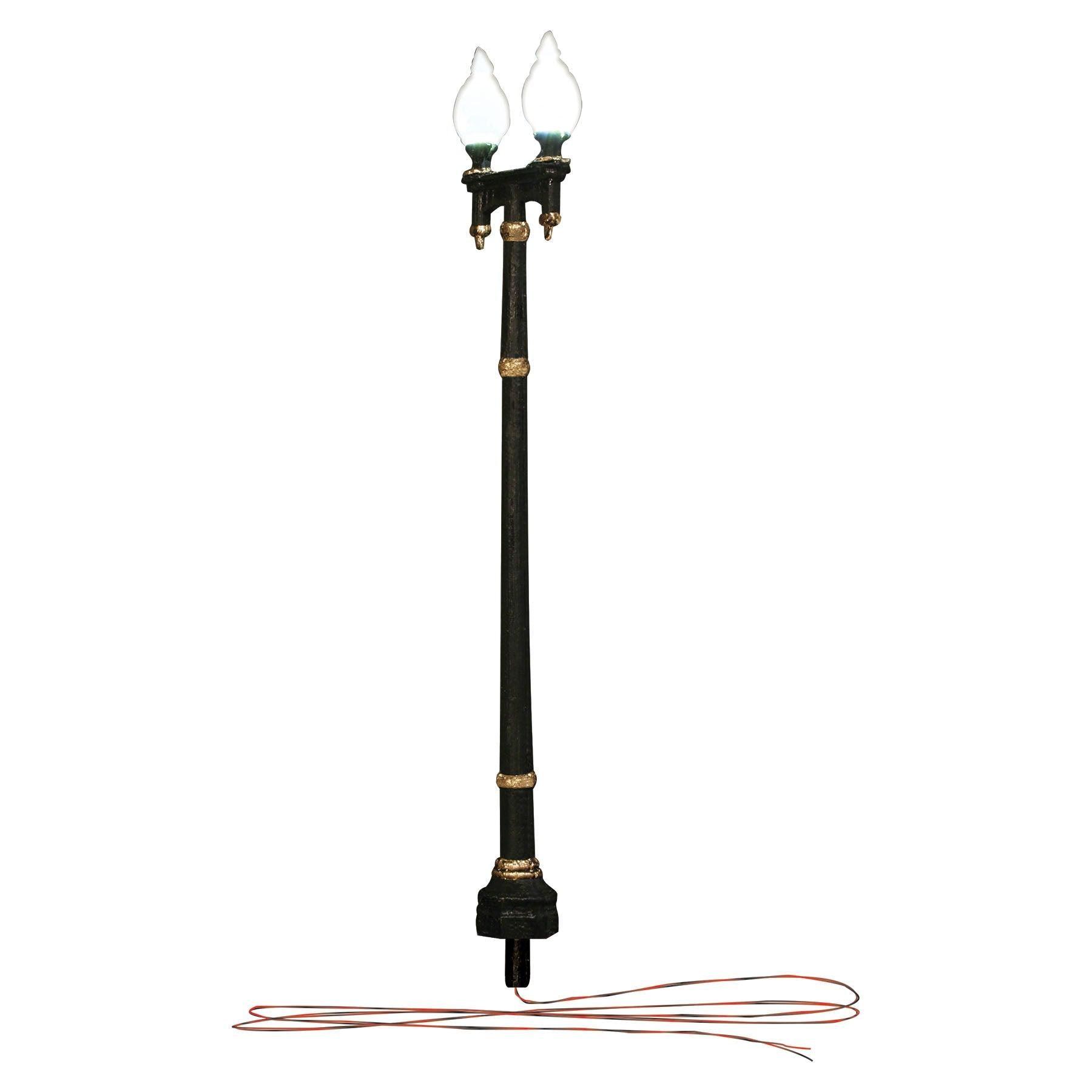 Woodland Scenics 5640 | Just Plug Lighting System - Double Lamp Post Street Lights | N Scale